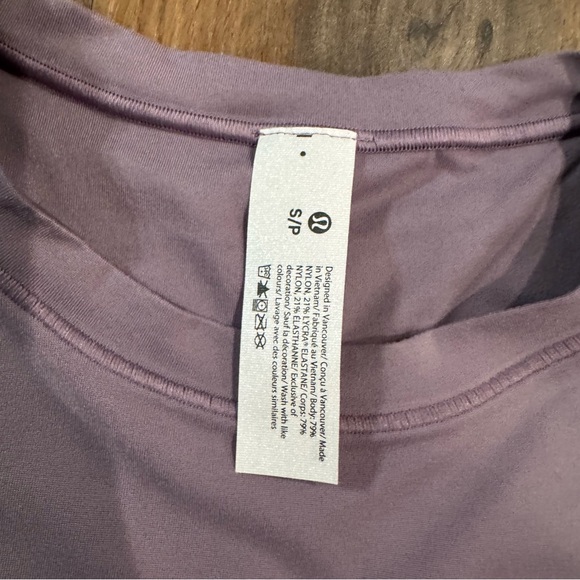 Lululemon Wundermost Ultra-Soft Nulu Crewneck Cropped T-Shirt Purple Ash Sz S - Picture 3 of 5